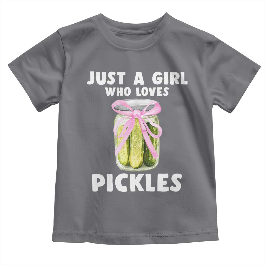 Just a Girl Who Loves Pickles Toddler T Shirt Pickle Jars with Coquette Bow - Wonder Print Shop