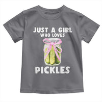 Just a Girl Who Loves Pickles Toddler T Shirt Pickle Jars with Coquette Bow - Wonder Print Shop