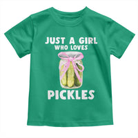 Just a Girl Who Loves Pickles Toddler T Shirt Pickle Jars with Coquette Bow - Wonder Print Shop