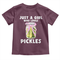 Just a Girl Who Loves Pickles Toddler T Shirt Pickle Jars with Coquette Bow - Wonder Print Shop