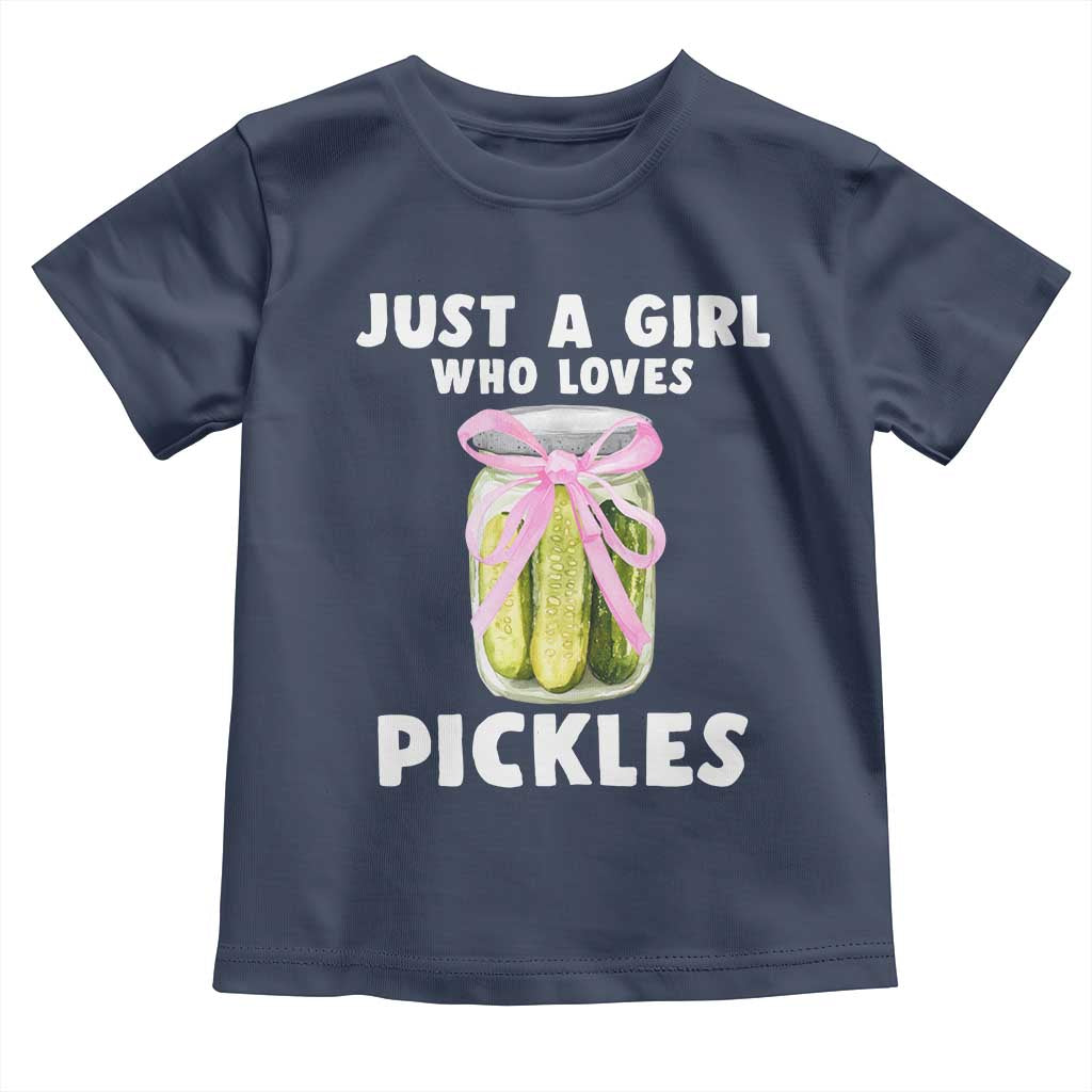 Just a Girl Who Loves Pickles Toddler T Shirt Pickle Jars with Coquette Bow - Wonder Print Shop