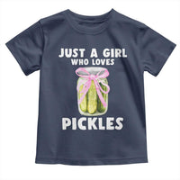 Just a Girl Who Loves Pickles Toddler T Shirt Pickle Jars with Coquette Bow - Wonder Print Shop