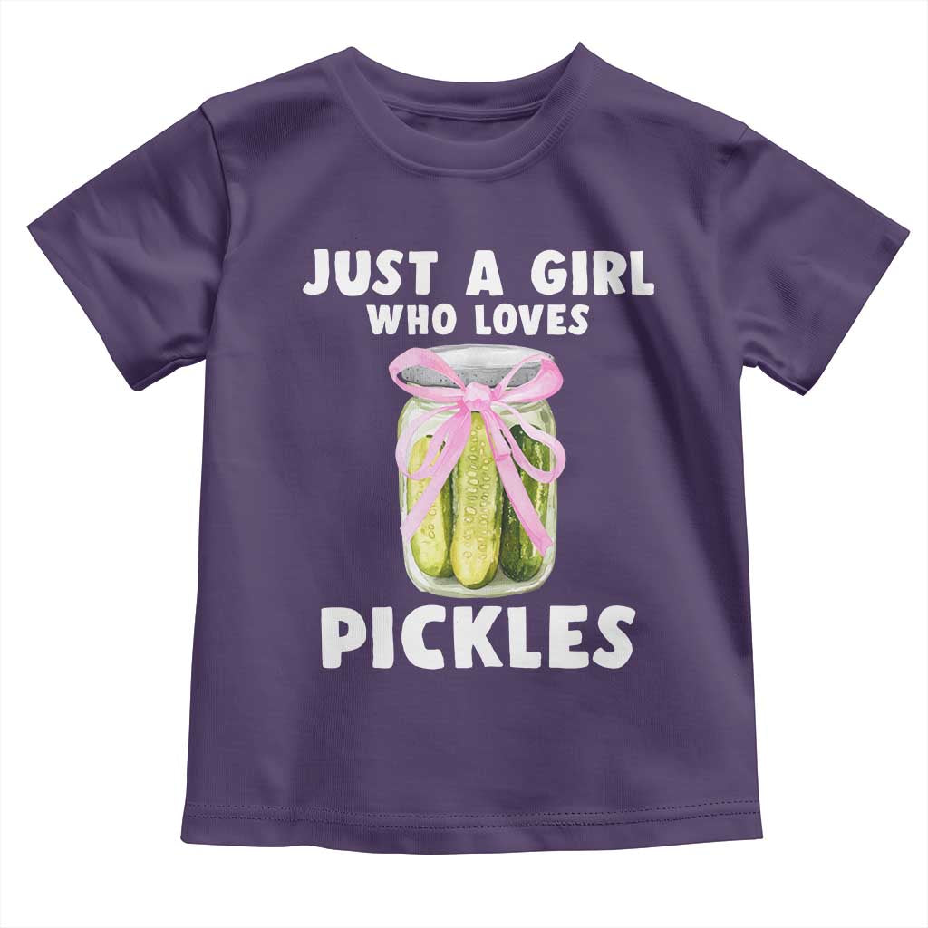 Just a Girl Who Loves Pickles Toddler T Shirt Pickle Jars with Coquette Bow - Wonder Print Shop