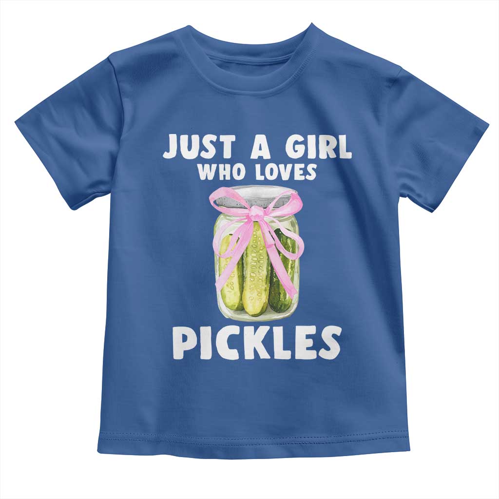 Just a Girl Who Loves Pickles Toddler T Shirt Pickle Jars with Coquette Bow - Wonder Print Shop