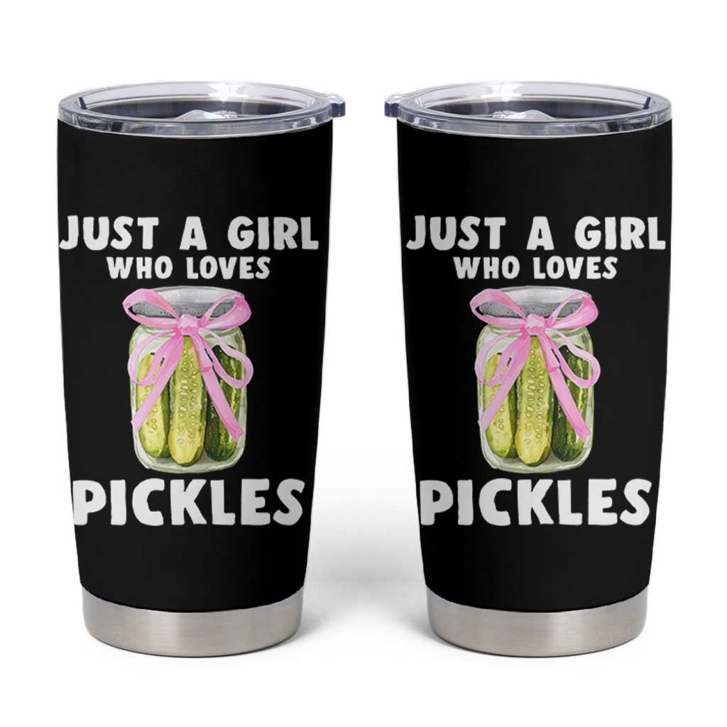 Just a Girl Who Loves Pickles Tumbler Cup Pickle Jars with Coquette Bow - Wonder Print Shop