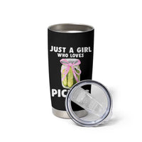 Just a Girl Who Loves Pickles Tumbler Cup Pickle Jars with Coquette Bow - Wonder Print Shop