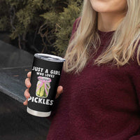 Just a Girl Who Loves Pickles Tumbler Cup Pickle Jars with Coquette Bow - Wonder Print Shop