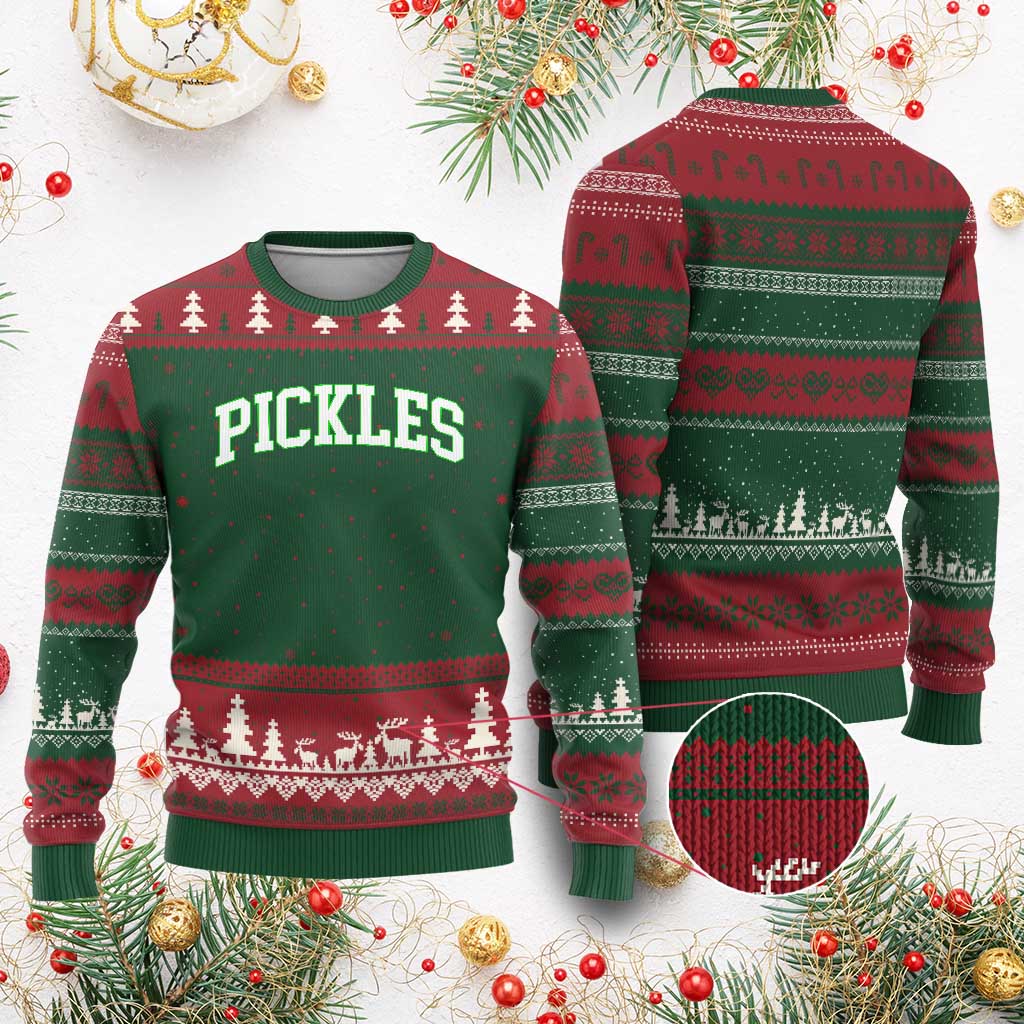 Vintage Pickle Ugly Christmas Sweater Canning Season Pickle Lover Vintage Sports Style 80s 90s Gifts - Wonder Print Shop