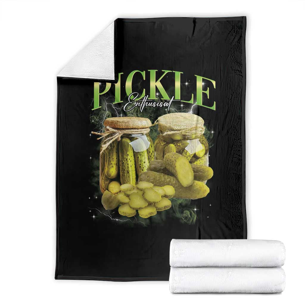 Pickle Lovers Throw Blanket Retro Pickle Enthusiast Vintage 90s Graphic