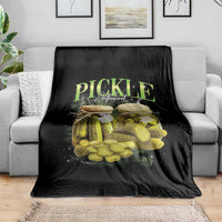 Pickle Lovers Throw Blanket Retro Pickle Enthusiast Vintage 90s Graphic