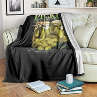 Pickle Lovers Throw Blanket Retro Pickle Enthusiast Vintage 90s Graphic