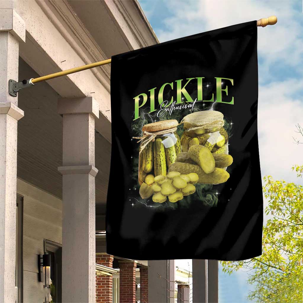 Pickle Lovers Garden Flag Retro Pickle Enthusiast Vintage 90s Graphic