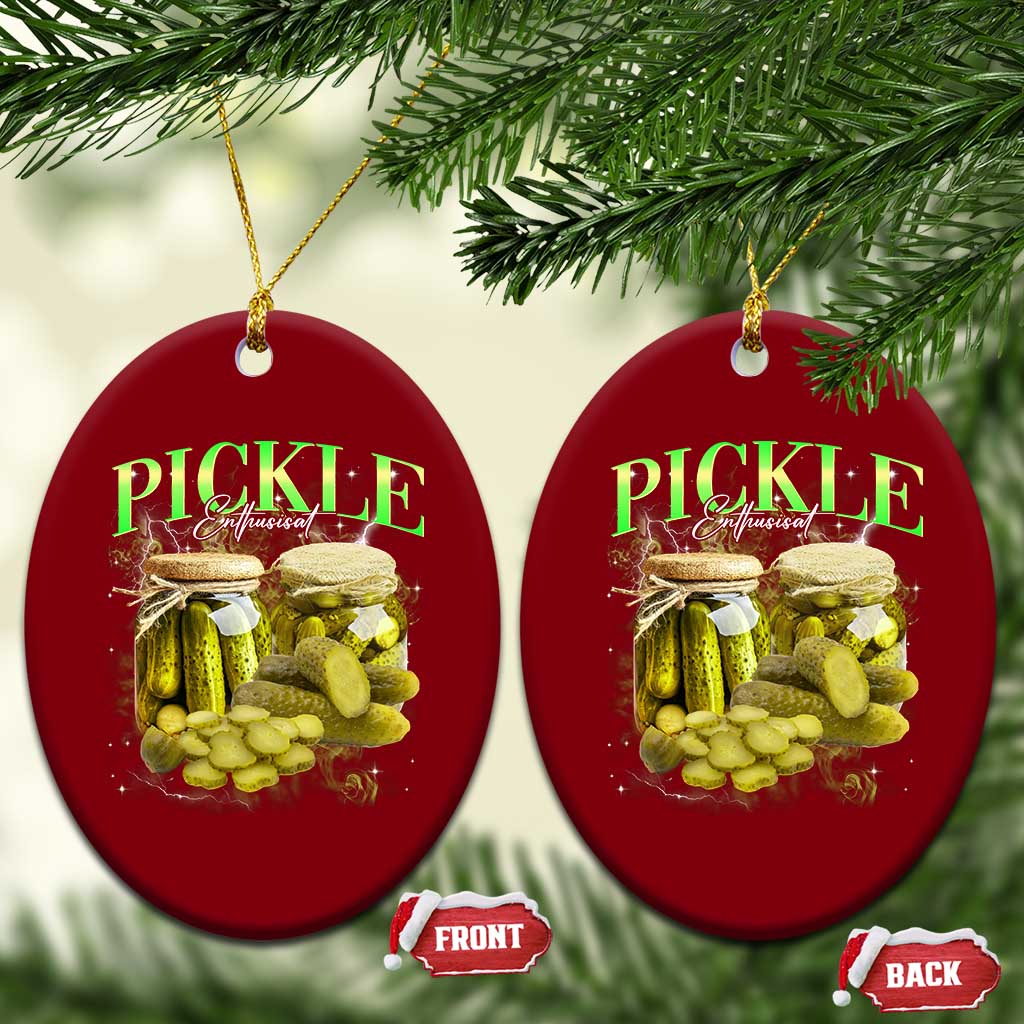 Pickle Lovers Ceramic Ornament Retro Pickle Enthusiast Vintage 90s Graphic