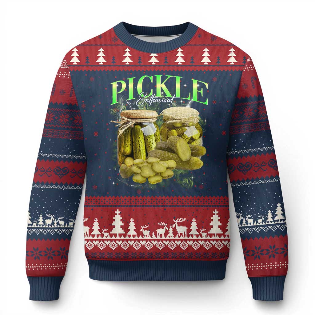 Pickle Lovers Ugly Christmas Sweater Retro Pickle Enthusiast Vintage 90s Graphic
