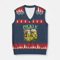 Pickle Lovers V-Neck Knit Sweater Vest Retro Pickle Enthusiast Vintage 90s Graphic