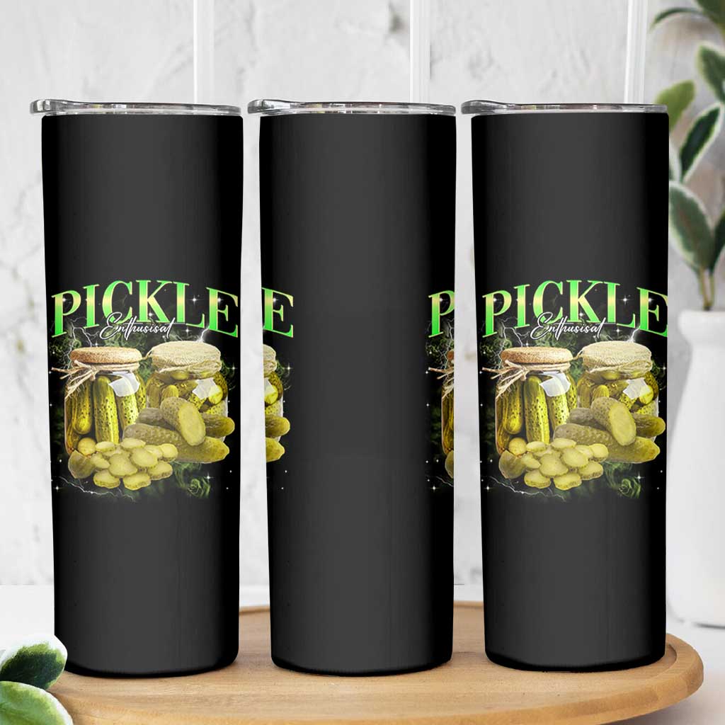 Pickle Lovers Skinny Tumbler Retro Pickle Enthusiast Vintage 90s Graphic