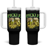 Pickle Lovers Tumbler With Handle Retro Pickle Enthusiast Vintage 90s Graphic