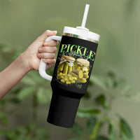 Pickle Lovers Tumbler With Handle Retro Pickle Enthusiast Vintage 90s Graphic