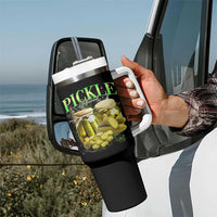 Pickle Lovers Tumbler With Handle Retro Pickle Enthusiast Vintage 90s Graphic
