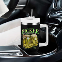Pickle Lovers Tumbler With Handle Retro Pickle Enthusiast Vintage 90s Graphic