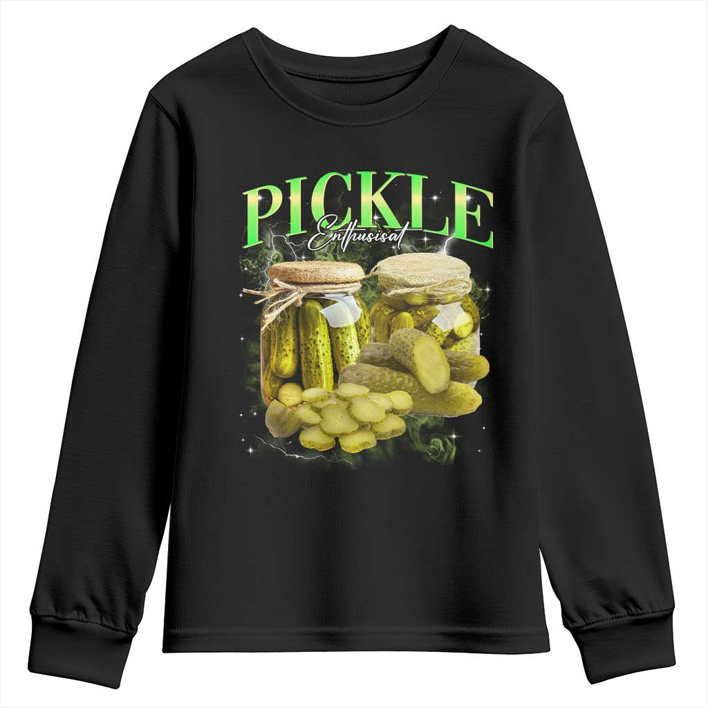 Pickle Lovers Youth Sweatshirt Retro Pickle Enthusiast Vintage 90s Graphic
