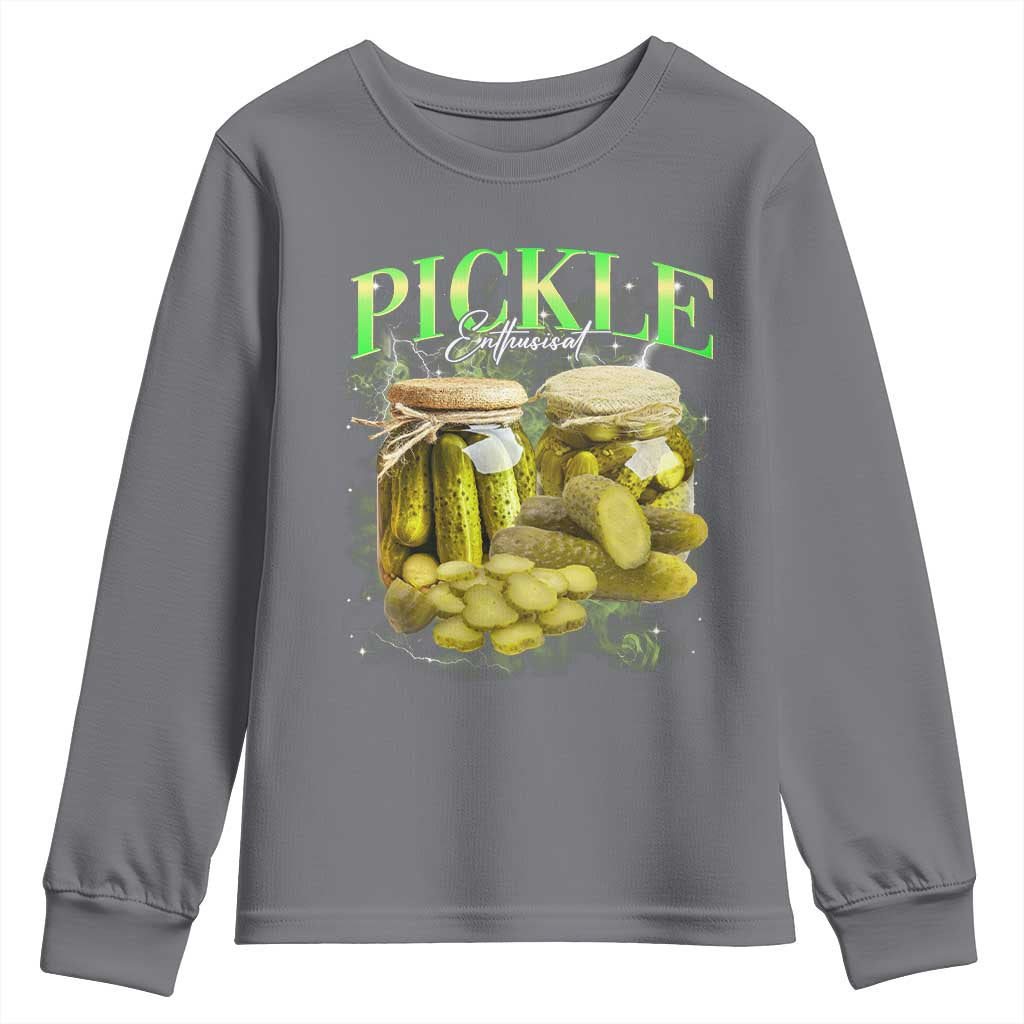 Pickle Lovers Youth Sweatshirt Retro Pickle Enthusiast Vintage 90s Graphic