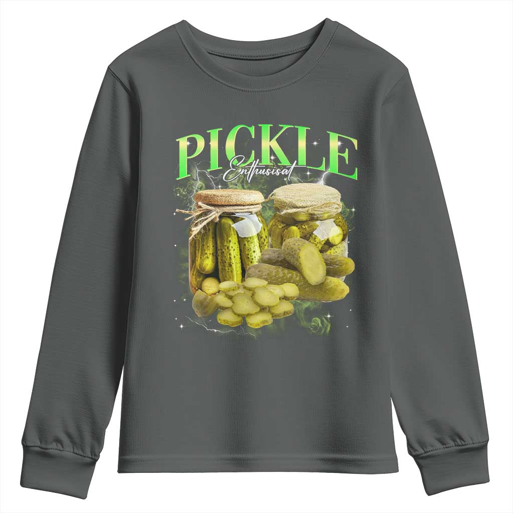 Pickle Lovers Youth Sweatshirt Retro Pickle Enthusiast Vintage 90s Graphic
