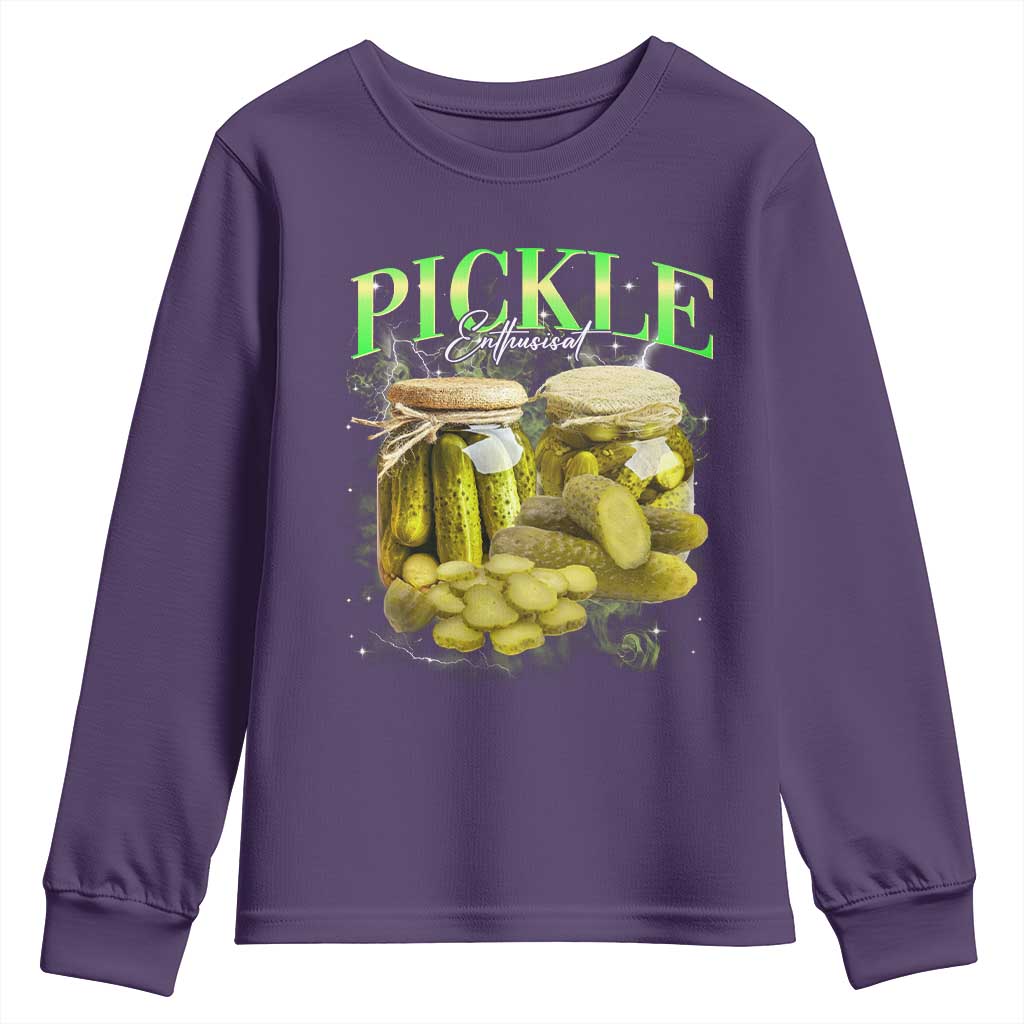 Pickle Lovers Youth Sweatshirt Retro Pickle Enthusiast Vintage 90s Graphic