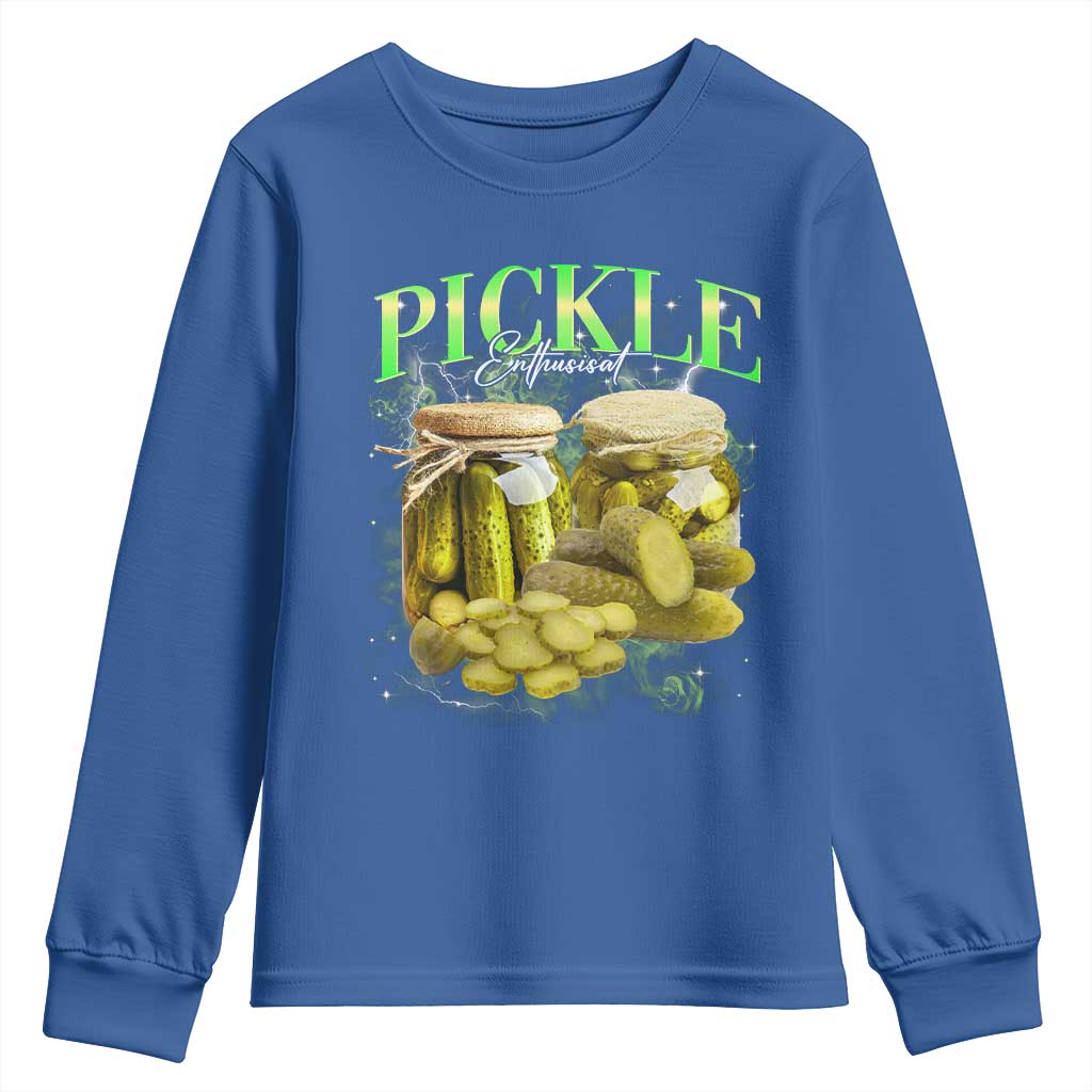 Pickle Lovers Youth Sweatshirt Retro Pickle Enthusiast Vintage 90s Graphic