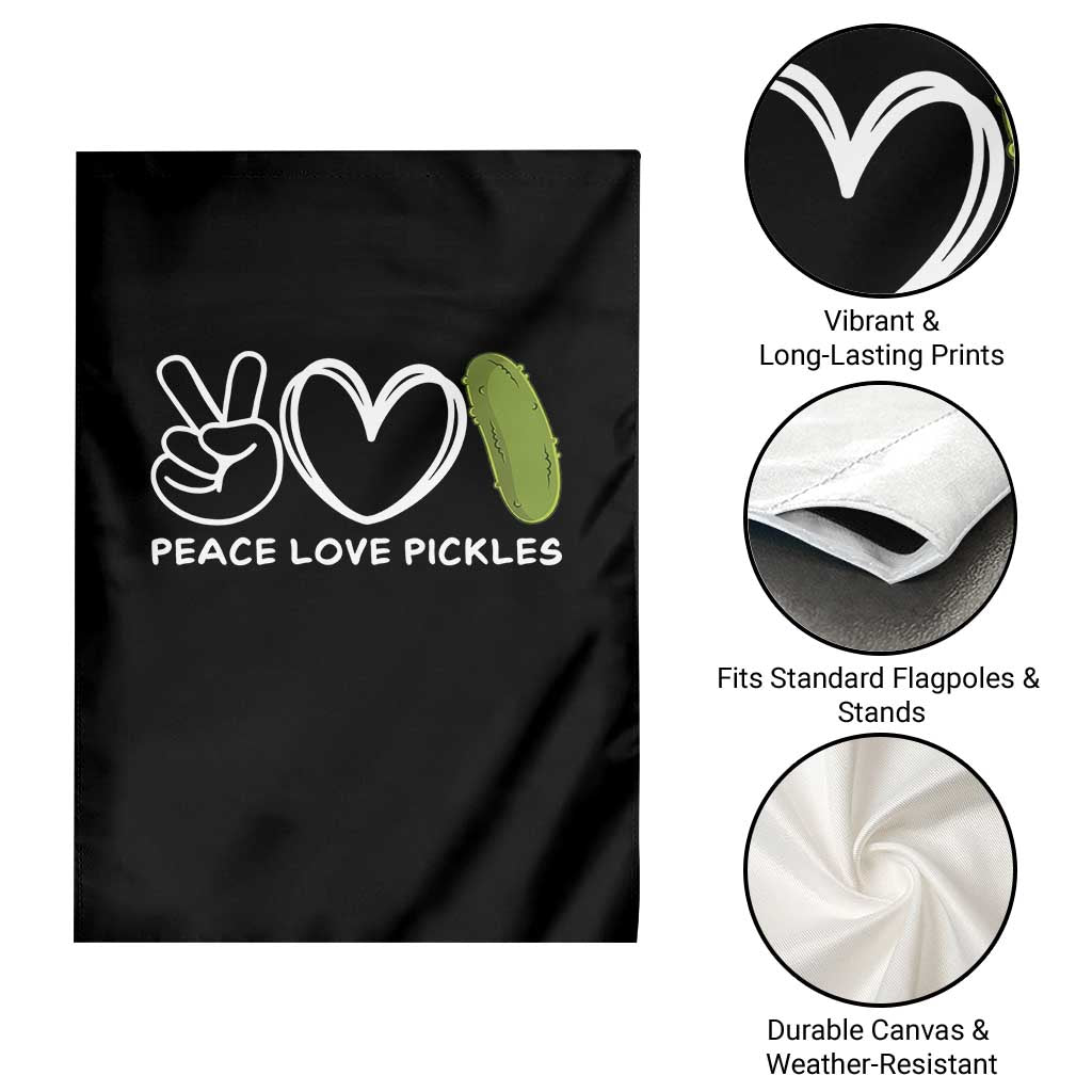 Peace Love Pickles Garden Flag - Wonder Print Shop