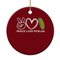 Peace Love Pickles Ceramic Ornament - Wonder Print Shop