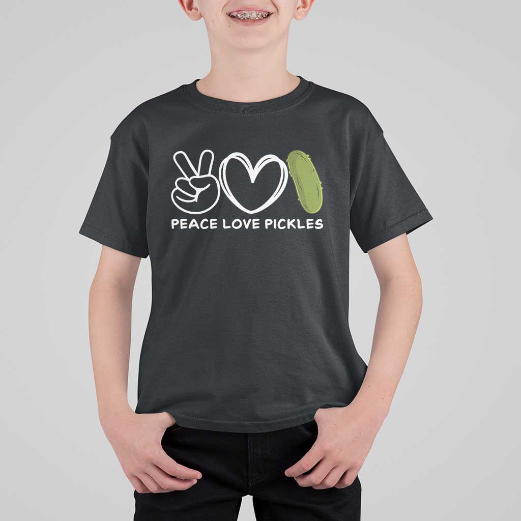 Peace Love Pickles T Shirt For Kid - Wonder Print Shop