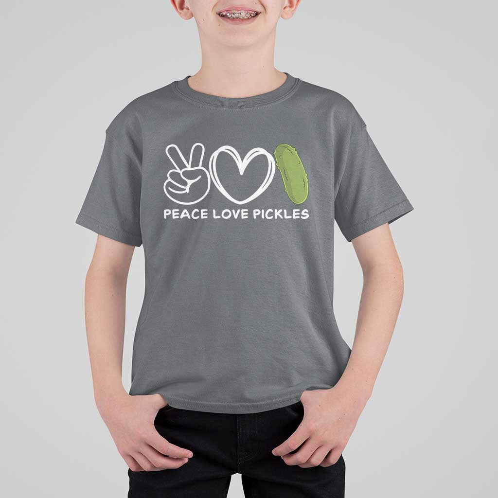 Peace Love Pickles T Shirt For Kid - Wonder Print Shop