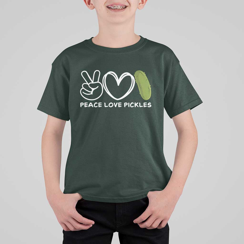 Peace Love Pickles T Shirt For Kid - Wonder Print Shop
