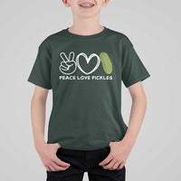 Peace Love Pickles T Shirt For Kid - Wonder Print Shop