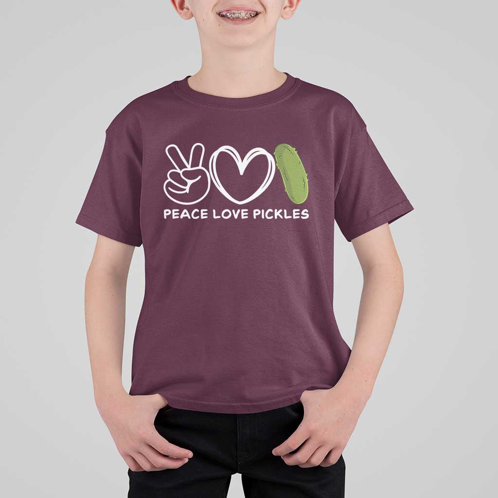 Peace Love Pickles T Shirt For Kid - Wonder Print Shop