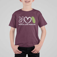 Peace Love Pickles T Shirt For Kid - Wonder Print Shop