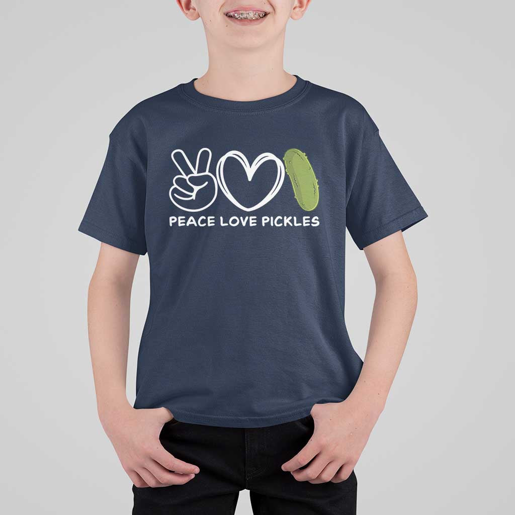 Peace Love Pickles T Shirt For Kid - Wonder Print Shop