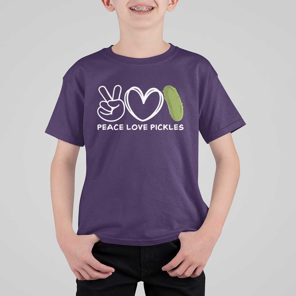 Peace Love Pickles T Shirt For Kid - Wonder Print Shop
