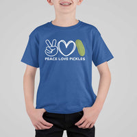 Peace Love Pickles T Shirt For Kid - Wonder Print Shop