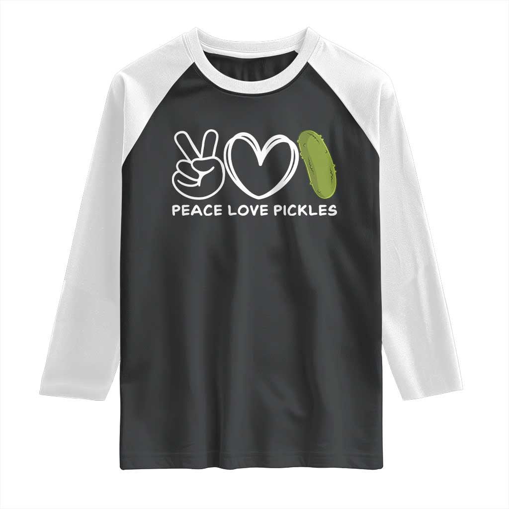 Peace Love Pickles Raglan Shirt - Wonder Print Shop
