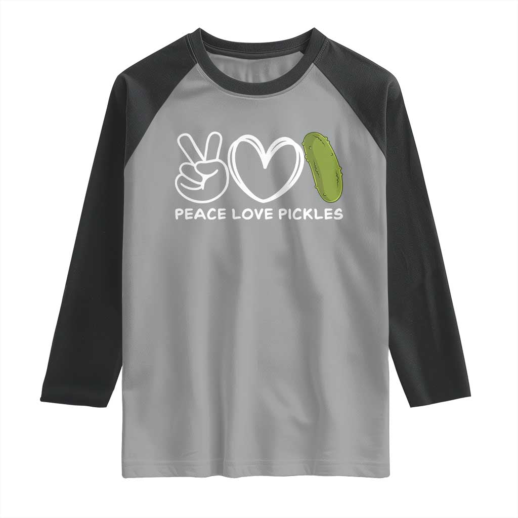 Peace Love Pickles Raglan Shirt - Wonder Print Shop