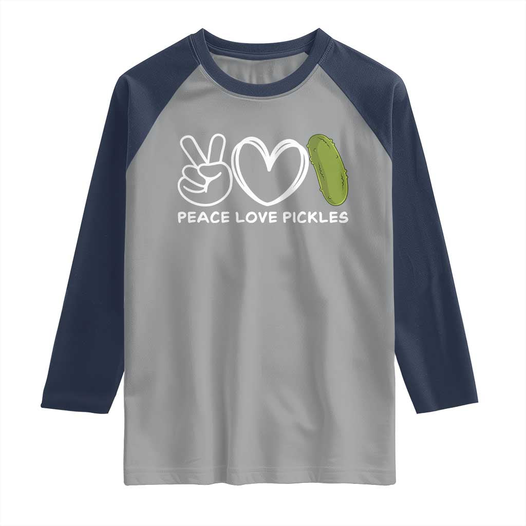 Peace Love Pickles Raglan Shirt - Wonder Print Shop