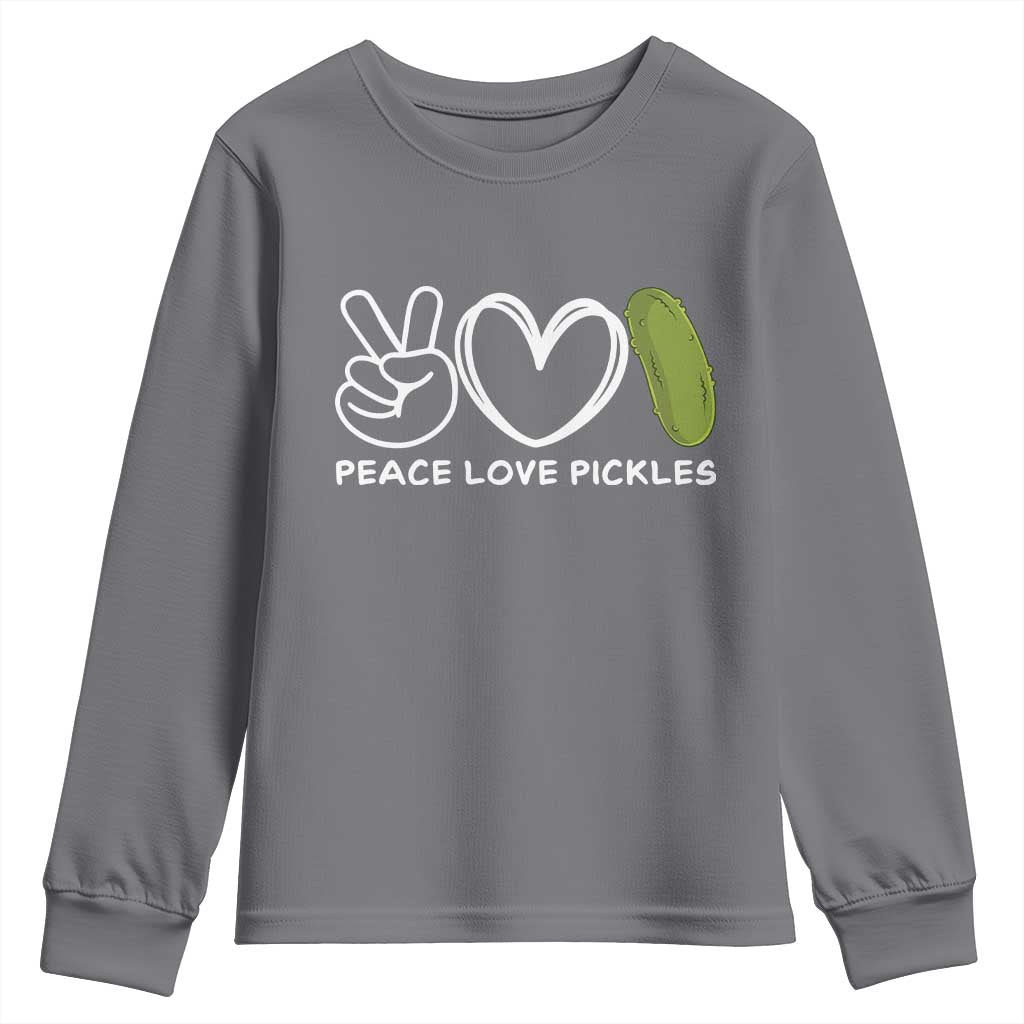 Peace Love Pickles Youth Sweatshirt - Wonder Print Shop