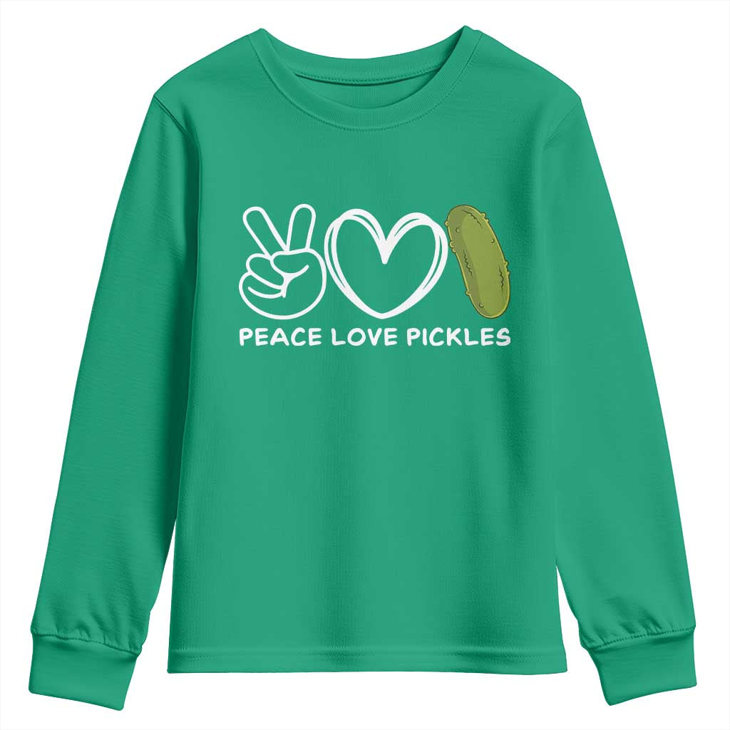 Peace Love Pickles Youth Sweatshirt - Wonder Print Shop