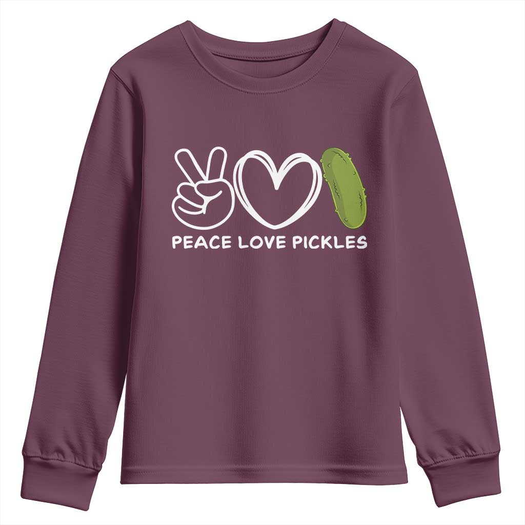 Peace Love Pickles Youth Sweatshirt - Wonder Print Shop