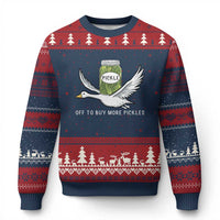 Silly Goose Pickle Lovers Ugly Christmas Sweater Off To Buy More Pickles