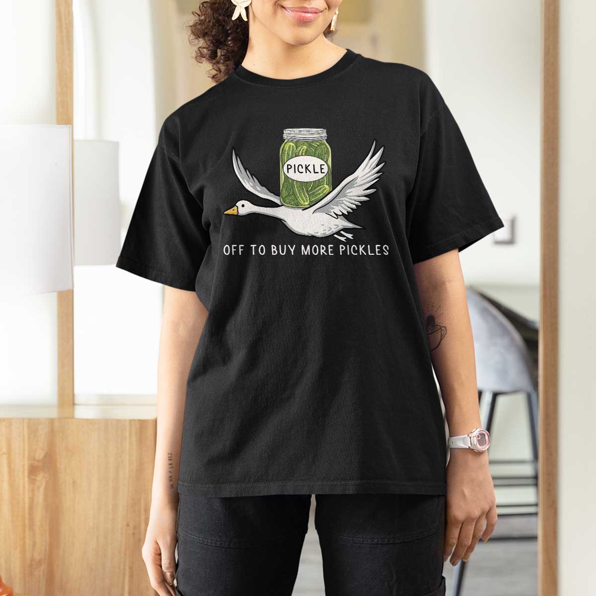 Silly Goose Pickle Lovers T Shirt For Women Off To Buy More Pickles