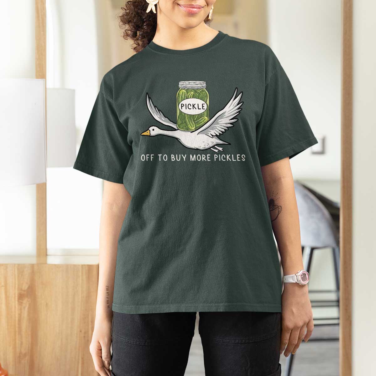 Silly Goose Pickle Lovers T Shirt For Women Off To Buy More Pickles
