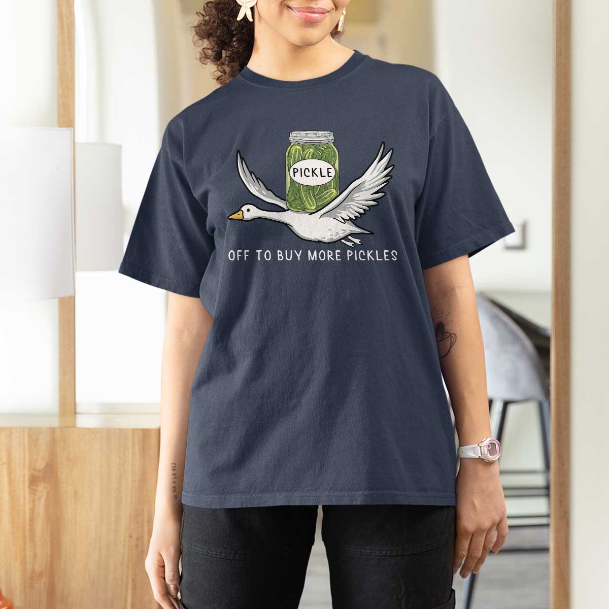 Silly Goose Pickle Lovers T Shirt For Women Off To Buy More Pickles